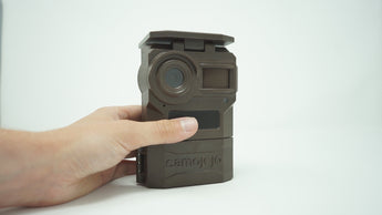 Camojojo Trace cellular wildlife camera in the hand